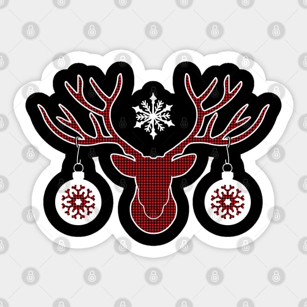 Deer Design-Merry Christmas Design Shirts Sticker by GoodyBroCrafts